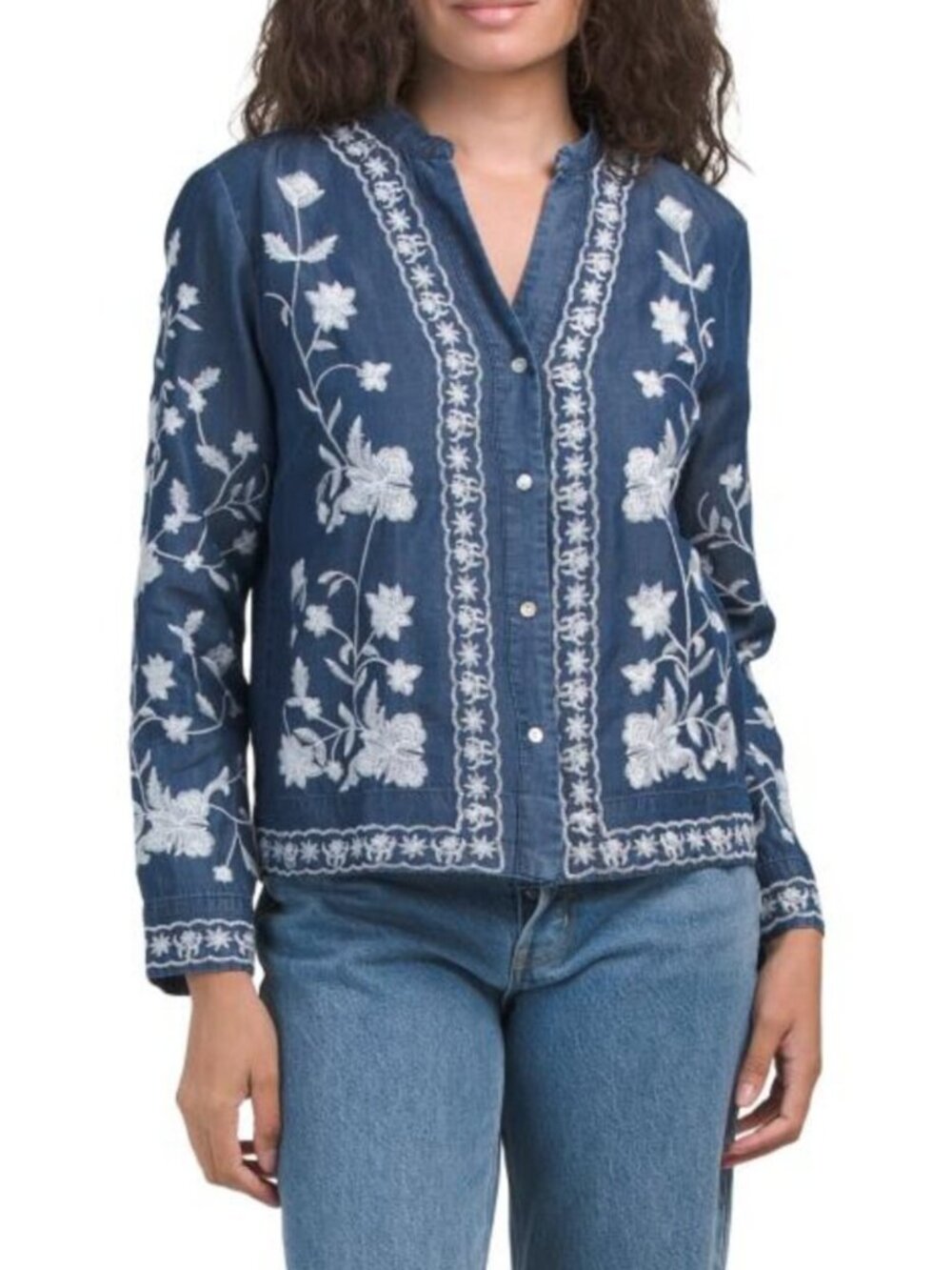 NANETTE LEPORE All Over Tencel Embroidered Top